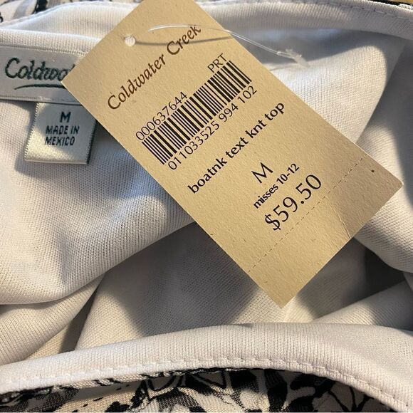 Coldwater Creek Black White Knit Top Size Medium NWT - Picture 6 of 6